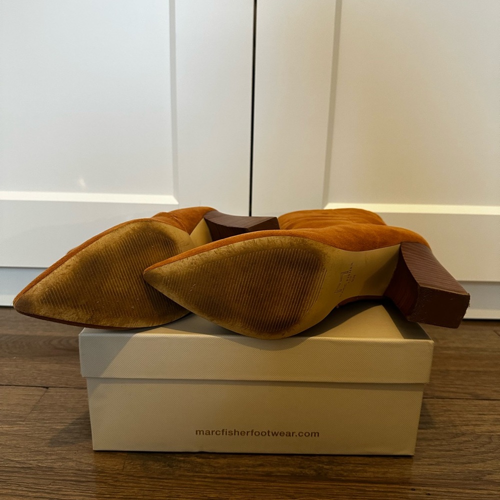 Marc Fisher Brown Heeled Bootie - Picture 2 of 6